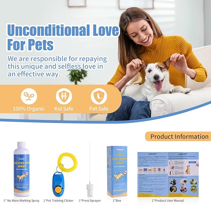 8 Oz Solution to Keep Dogs from Marking Indoors, Behavior Support Spray to Stop Dogs from Marking Their Territory, Gentle and Effective Pet Behavior Aid