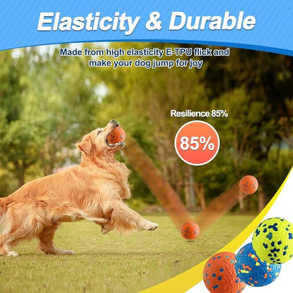Mankoda Dog Balls, Dog Tennis Balls for Aggressive Chewers, 3'' Durable Teething Chew Toys & Floating Water Toy, Interactive Fetch Ball for Medium/Large Dogs (3 Pack)