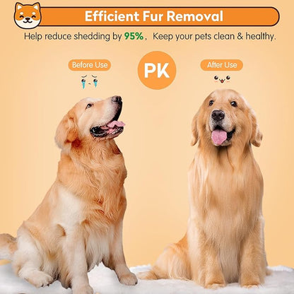 Dog & Cat Brush, Black Self Cleaning Slicker Brush for Pets, Upgraded Dog Brush for Shedding Massaging and Grooming, Removes Loose Undercoat & Portable Comb for Long Short Haired Dogs