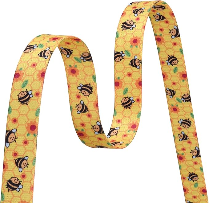 Mihqy Dog Collar with Bohemia Floral Tribal Geometric Patterns - Soft Ethnic Style Collar Adjustable for Small Medium Large Dogs(Bee,S)