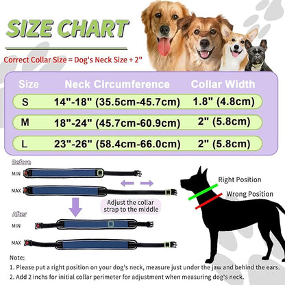 Martingale No Pull Dog Collar for Large Medium Dogs Training Walking, Heavy Duty Nylon Reflective Adjustable Anti Pull Slip Collar with Buckle M Dark Blue