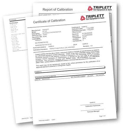 Triplett IRT350 Non-Contact 12:1 Infrared Thermometer with Circular Laser Indicator and Certificate of Calibration to NIST, -4 to 1112°F (-20 to 600°C)