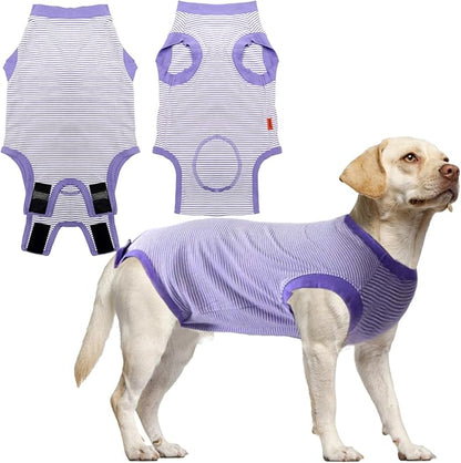 Dog Surgery Recovery Suit for Male Female, Spay Neuter Cone Alternative Surgical Onesie, Purple, XX-Large