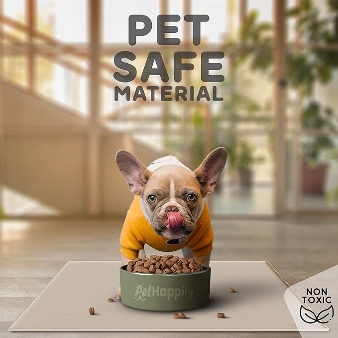 Dog Food Mat - 28x18 Raised Edges Dogs Mat for Food and Water Prevent Spill, Waterproof Cat Food Mats Protect Floors, Easy Clean Dog Bowl Mats for Food and Water, Silicone Pet Feeding Placemats