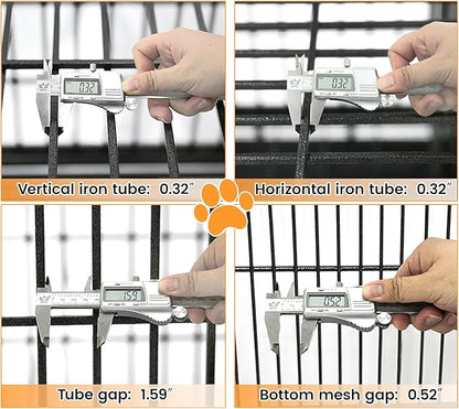 Homey Pet 3 Pack Three Levels 37 Inch Dog Crate, Escape Proof Dog Cage Kennel Indoor with Top Access and Lockable Wheels, Removable Tray, Heavy Duty Dog Crates for Medium/Small Dogs