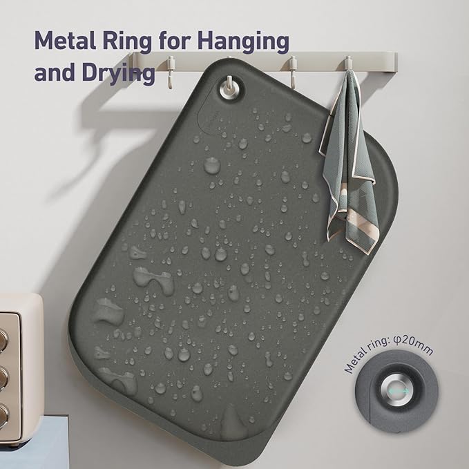 Silicone Pet Feeding Mat with Metal Ring, Waterproof, 23x15 in, Pet Feeding Mats, Raised Edges to Prevent Spills, Dogs and Cats Placement Tray to Stop Food and Water Bowl Messes (Gray, 23x15 in)