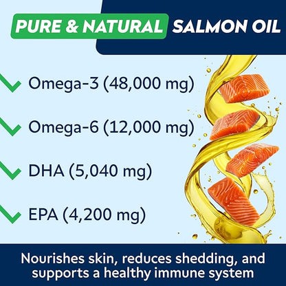 STRELLALAB Fish Oil Omega 3 6 9 Chews for Dogs - Allergy and Itch Relief - Flea and Tick Chews for Dogs - Skin and Coat Supplement - Shedding, Itchy Skin Relief - 180 Promo Jar - Chicken Liver
