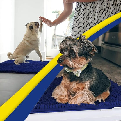 Muddy Mat® | Super Absorbent Door Mat Indoor, Microfiber Quick Dry Chenille Entryway Rug, Non-Slip Front Door Mat, Indoor Mats for Entryway, Machine Washable Pet Rug, Navy Blue XXXL 72"X48"