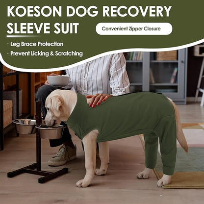 KOESON Breathable Recovery Suit for Dogs with Zipper to Stop Licking, Soft Dog Surgical Recovery Sleeve for Hind Legs, Strechy Pet Neuter/Spay Onesie, Large Dog Pant for Back Leg Wound Heal, XXXL