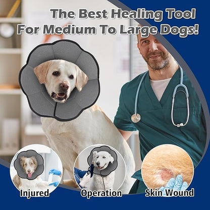 Hard & Heavy Plastic Dog Cone Collar Alternative for Small Dogs (Yorkshire Pomeranian), Adjustable Elizabethan Neck Protective Cone for Healing, Comfortable Pet Recovery Collar Cone of Shame Anti-lick