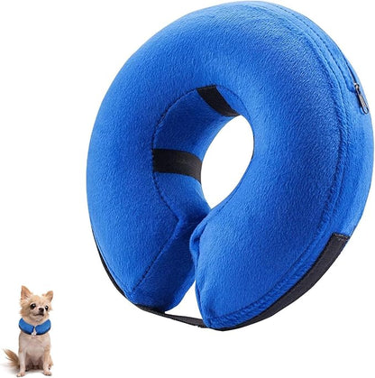Inflatable Dog Cone for Small Dog Designed for Comfortable Post-Surgical Recovery Ultra-Soft Comfort Unblocked View No Disruption to Dog's Daily Life