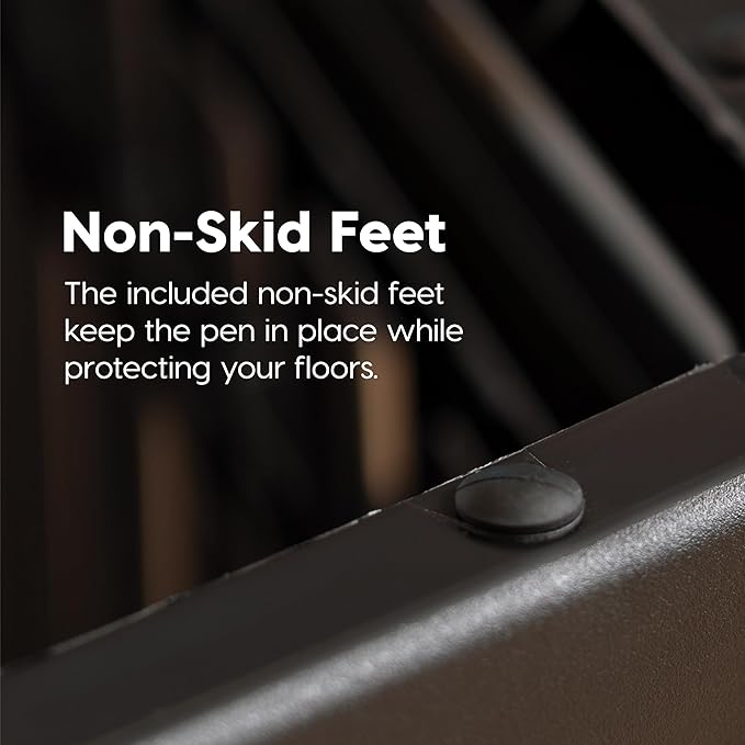 IRIS USA Dog Playpen 24" 4-Panel Puppy Playpen, 35 x 35 x 24, Dog Playpen, Dog Play Pen Indoors, Pet Fence, Puppies/Small Dogs, Black
