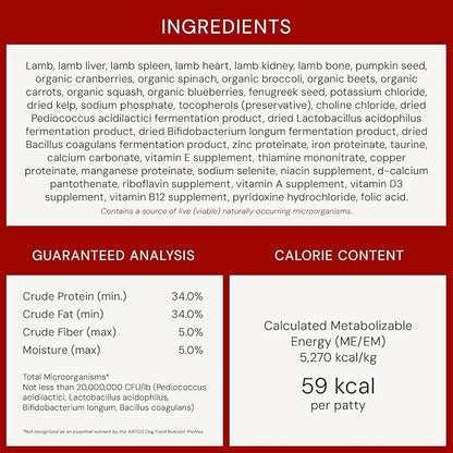 Stella & Chewy's Freeze-Dried Raw Dinner Patties - Dandy Lamb Recipe - High Protein Grain-Free Puppy & Dog Food - Perfect for Picky Eaters - 25 oz,(Pack of 2)