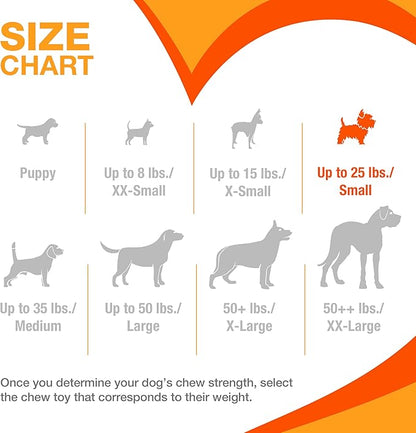 Nylabone Double Action Bone Strong Chew Toy for Dogs, Rubber Dog Toys for Moderate & Aggressive Chewers, Bacon Cheeseburger, Small - Up to 25 Ibs, 1 Count