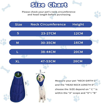 JWShang Soft Dog Recovery Collars Cones – Breathable Adjustable Comfort Cone for Small Medium Large Dogs to Stop Licking After Surgery, Elizabethan Recovery Collar Alternative (Blue, L)