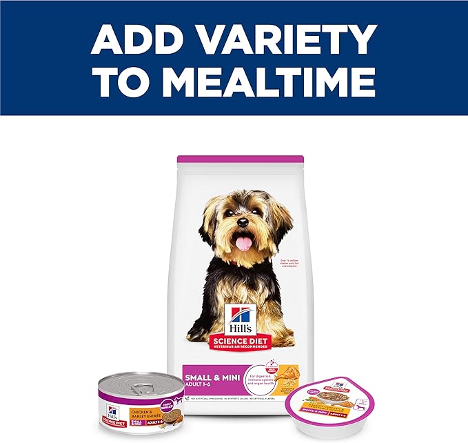Hill's Science Diet Adult 1-6 Small & Mini Wet Dog Food, Chicken & Barley, 5.8 oz. Cans, 24-Pack