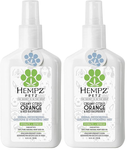 Hempz Petz Dog Cologne,Creamy Citrus Orange & Red Raspberry,8.5 fl. oz. - Hydrating Puppy Perfume,(Pack of 2)