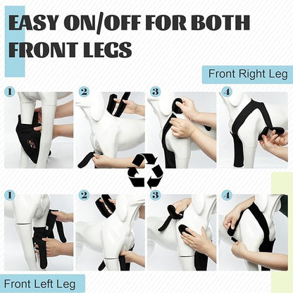 ROZKITCH Recovery Sleeve for Dogs Front Leg Right Left, Pet Prevent Licking Wound Elbow Knee Protector, Dog Recovery Suit Cone Collar Alternative for Sprain ACL CCL Arthritis Joint Care Black XL