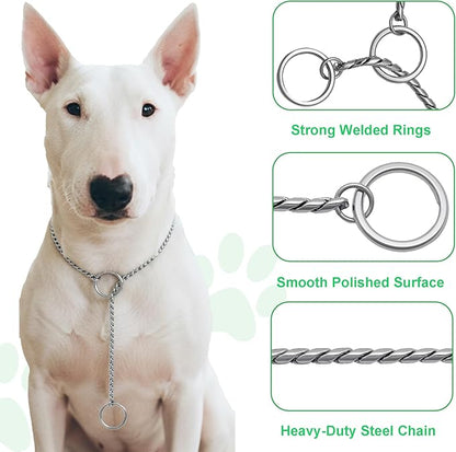 Dog P Snake Chain Chrome Plated Metal Dog Training Choke/Collar-Fully Guaranteed Against Rust Tarnish or Breakage-Recommended for Professional Training (Sliver, 5mm * 18")