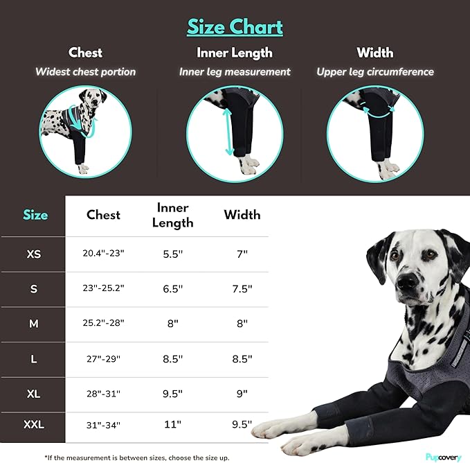 Dog Cone Alternative - Leg Sleeve to Stop Licking, Hot Spot Recovery, Wound & Elbow Protector, Hygroma Treatment, Reduce Stress & Anxiety, Waterproof & Breathable, Post-Surgery Suit (Medium)