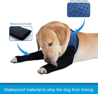 Coodeo Dog Recovery Sleeves, Cone Collar Alternative, Abrasion Resistant Dog Recovery Suit, Washable 2.5mm Thick and Waterproof, Pet Wounds Prevent Licking, Biting (Blue, 2XL)