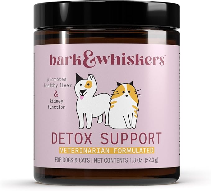 Bark & Whiskers Detox Support - Helps Support Healthy Liver & Kidney Function - Herbal Blend with Organic Milk Thistle & Green Tea - 1.8 oz