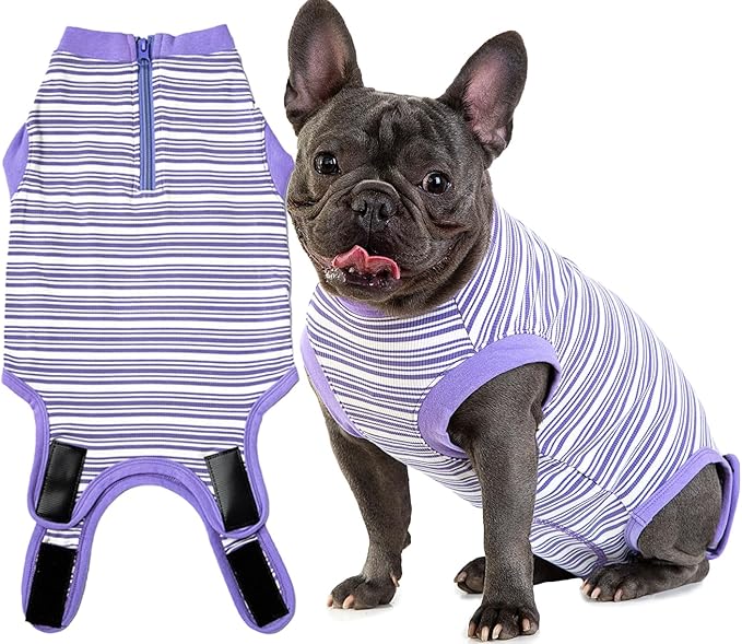 Recovery Suit for Dogs,Dog Cone Alternative Zipper Surgery Suit Female Spay,Soft Dog Surgery Suit for Anti Licking,Breathable Surgical Suit for Dogs Female Spay