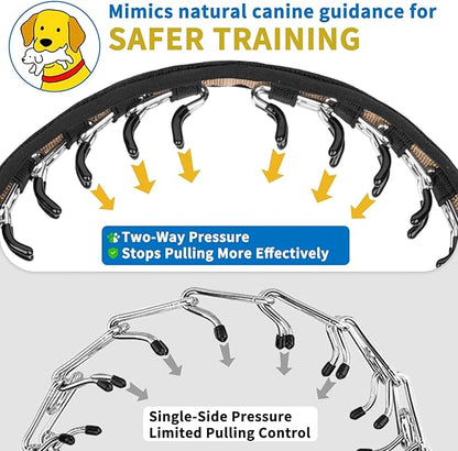 Mayerzon Dog Collar, Patented Martingale No Pull Collar for Small Medium Large Dogs with Buckle for Walking Training, Hidden Design (Black, X-Large,2.5mm,22"-27.5" Neck)