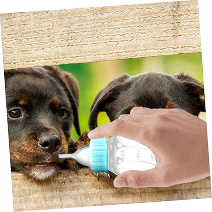 Levemolo 2pcs Cat Milk Bottle for Newborn Kittens and Puppies Manual Feeder with Silicone Nipple Safe and Odorless Small Pet Feeding Bottles for Hand-Feeding and Controlling Food Intake