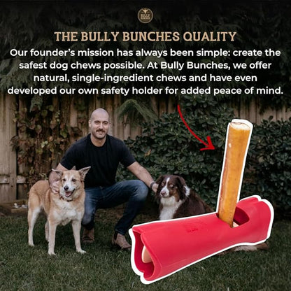 Bully Bunches All Natural 6" Standard Braided Bully Sticks - Odour Free, Rawhide Free, Chemical Free - Safe, Long Lasting Thick Beef Dog Chews - Fully Digestible Treat for Small and Medium Dogs, 5 Pk