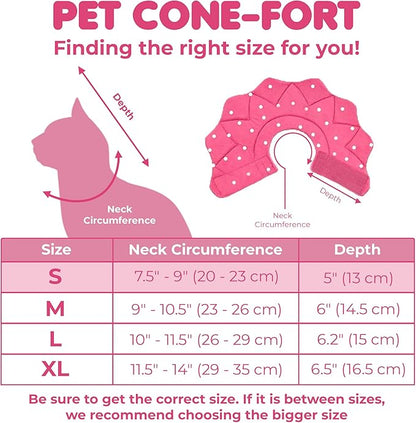 SunGrow Cat Cone Collar Soft Washable, Cat Recovery E Collar Sleep Cone After Surgery to Stop Licking, Pet Cone of Shame Alternatives, Scratch & Bite Proof Grooming Soft Cone for Easy Nail Cutting