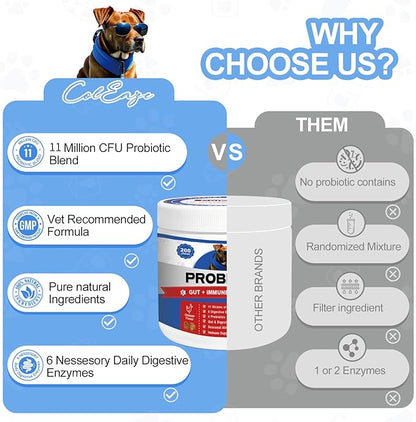 Probiotics for Dogs Gut Digestive Health Probiotic Chews for Dogs with 11 Billion CFUs, 4 Prebiotics, Pumpkin, Salmon Oil & Yogurt Base| Supports Gas, Yeast Balance & Immune, Dog Probiotics 200ct