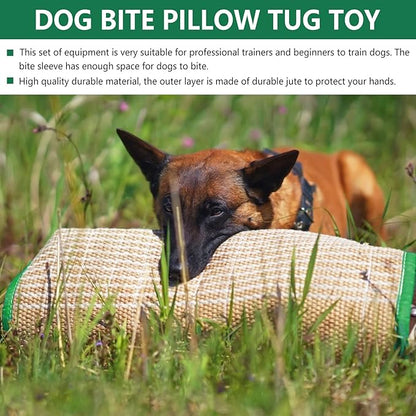 Dog Bite Training Set - Dog Bite Sleeve Protection Arm and Pillow Tug Toy, Puppy Training Stick, Professional Equipment for K9, IPO, Schutzhund Puppy