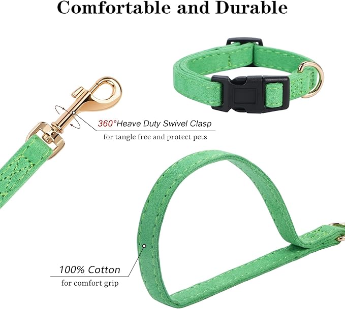 No Pull Dog Harness- Lightweight, Soft, Adjustable Small Harness Collar and Leash Set, Suitable for Cats Puppy Small and Medium-Sized Dog Outdoor Training and Running