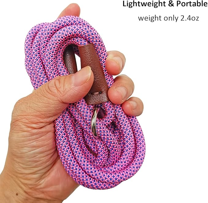 BTINESFUL 7ft Slip Lead Dog Leash, 1/4" Nylon Rope Dog Training Leash for Small Medium Dogs No-Pull Walking, Behavior Training, 14+ Colors