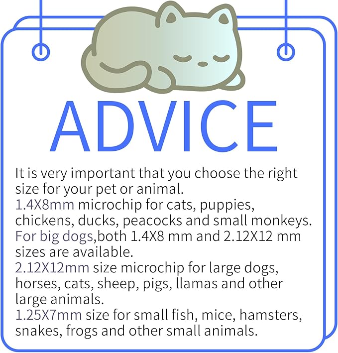 134.2KHz Pet Temperature Monitoring Glass Chip FDX-B Animal Temperature Microchip Syringe for Cat Dog (2.12X12mm)