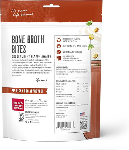 The Honest Kitchen Human Grade Bone Broth Bites: Roasted with Beef Bone Broth & Sweet Potatoes,8 oz Bag,(Pack of 2)