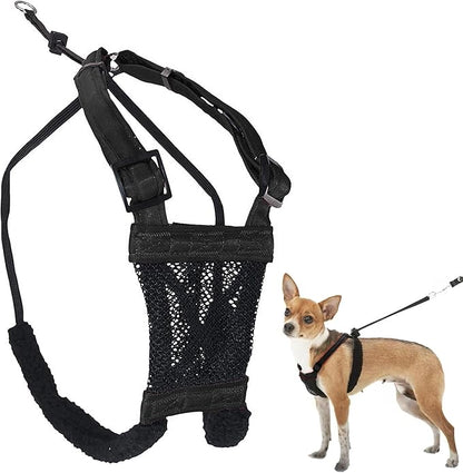 Sporn No Pull Dog Harness, Durable Nylon Mesh Harness for Small Dogs, No Choke Design, Padded Restraint Sleeves, Adjustable Fit, Easy On/Off, XS for Extra Small Breeds, Black