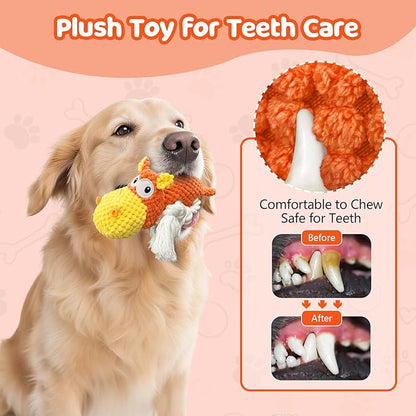 TOOPTATE Squeaky Dog Toys - Plush Dog Toy for Small, Medium, and Large Dogs, Great for Tug-of-War and Playtime