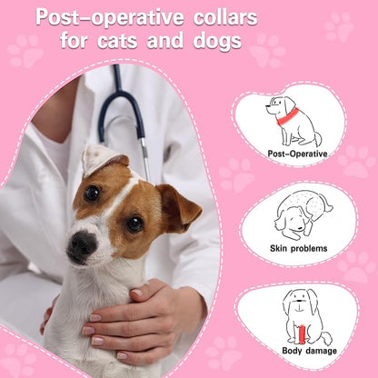 MRSOHRET Dog Cone, Dog Surgery Collar, Inflatable Cones for Small Medium Large Dogs, Pink Recovery Collar, Does not Impede Vision (XL Pink)