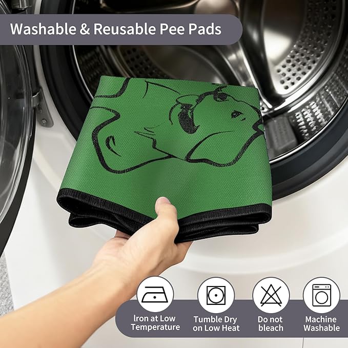 Washable Pee Pads for Dogs Reusable, 2 Pack 36"x45" Training Puppypads Absorbency Non-Slip & Leak-Proof for Pet Whelping Box Playpen Crate Sofa Bed Floors (Green)
