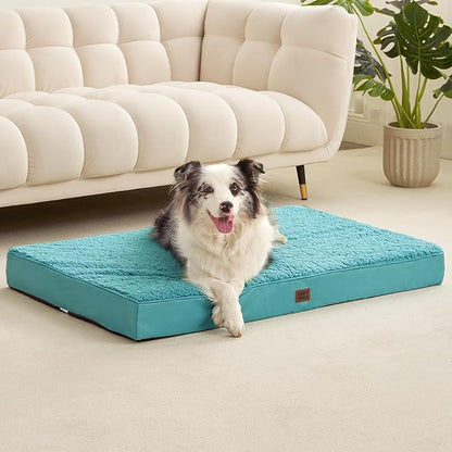 EHEYCIGA Orthopedic XXL Dog Beds for Jumbo Dogs with Removable Washable Cover, Turquoise Blue, 50x36