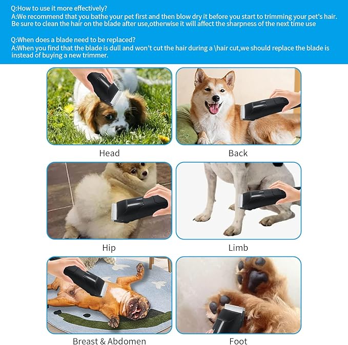 3 Pack 5FC Detachable Pet Dog Grooming Ceramic Blades,Compatible with Andis,Oster A5,Wahl KM-10 Series,Size 5FC Blade 1/4-Inch 6.3MM Cut Length