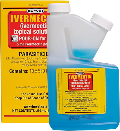 Durvet Ivermectin Pour On Dewormer 250mL