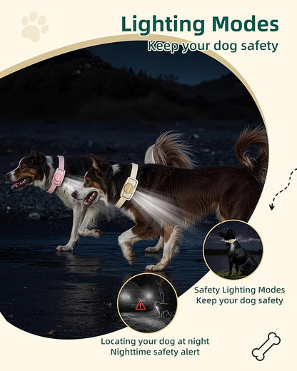 Jugbow Dog Training Collar for 2 Dogs - 4200FT Remote Control with 3 Training Modes, Electric Collar with LED Light & IPX8-Waterproof, Rechargeable E-Collars for Small Medium Large Dogs (Beige)