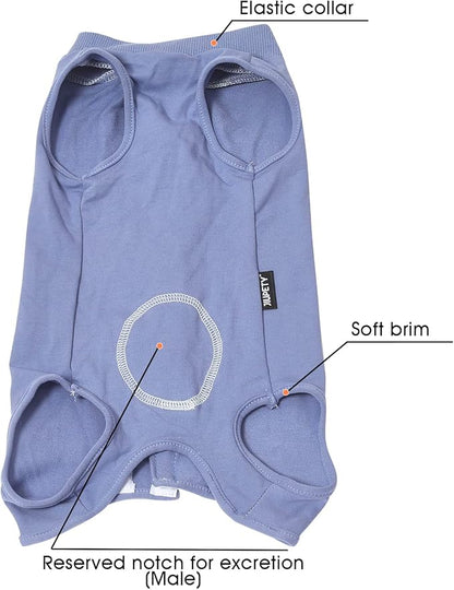 Jiupety Dog Recovery Suit Adjustable, Not Fit Slim and Long Body, Dogs Suit for Surgery Recovery, 2XL Size, Anti-Licking Surgical Dog Onesies, Blue & Paw