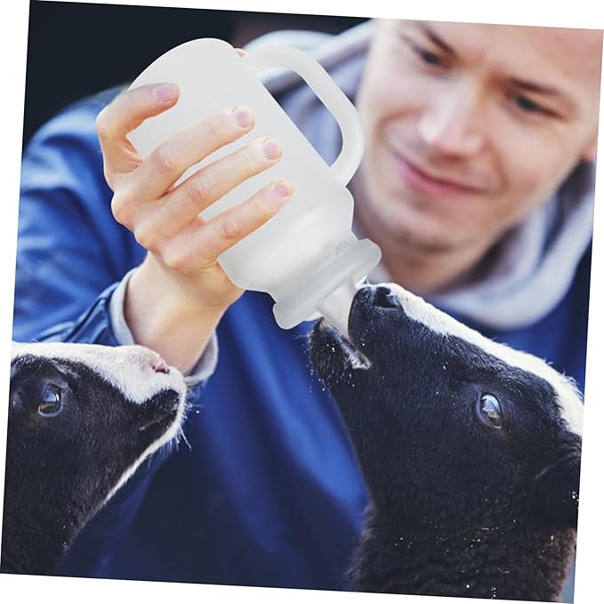LIOOBO 2pcs Calf Milk Bottle Kitten Milk Feeder Pet Nursing Bottle Comfortable to Hold Handle