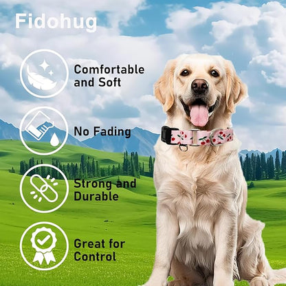 Martingale Dog Collars for Large Dogs with Buckle No Pull Cute Girl Pink Pet Collar (Cherry, Large)
