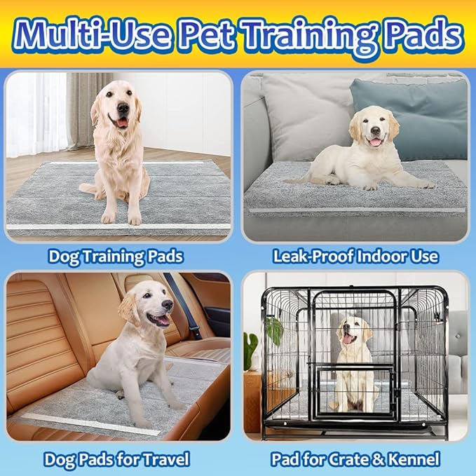 Dogcator Charcoal Dog Training Pads 100 Count, 22"x22" Puppy Pee Pads for Small Dogs, Activated Carbon Dog Pee Pads, Disposable Puppy Pads Pet Training Pads