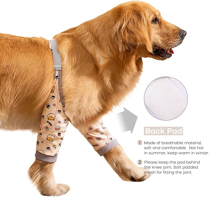 ROZKITCH Dog Surgery Leg Sleeve for Front Legs, Pet Prevent Licking Wound Elbow Knee Protector, Dog Leg Sleeve to Stop Licking Cone Collar Alternative for Sprain ACL CCL Arthritis Cute Dog XL